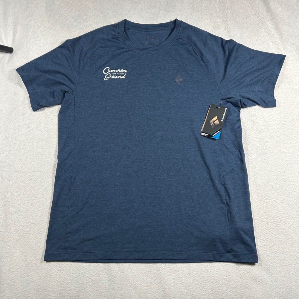 Black Diamond Mens Lightwire SS Tech Tee Indigo Blue Common Ground Oregon Large